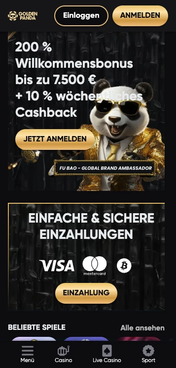 golden panda casino bonus