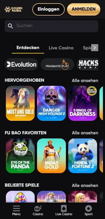 golden panda casino spiele