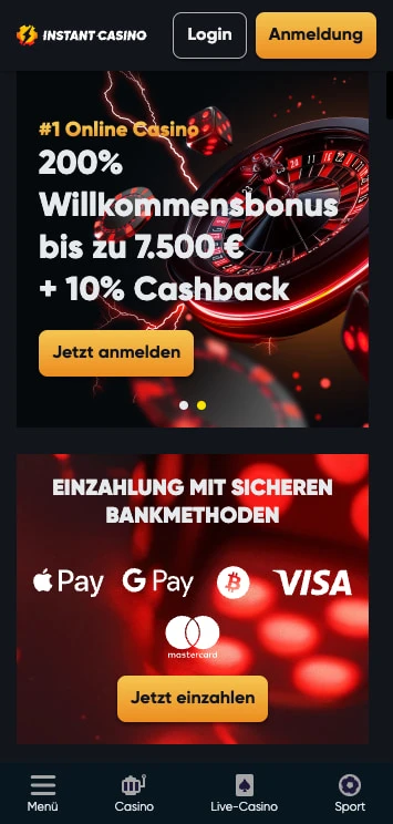 instant casino bonus